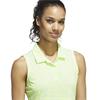 adidas Ladies Ultimate365 Climacool Mesh Printed Sleeveless Polo Shirt Frozen Lemon
